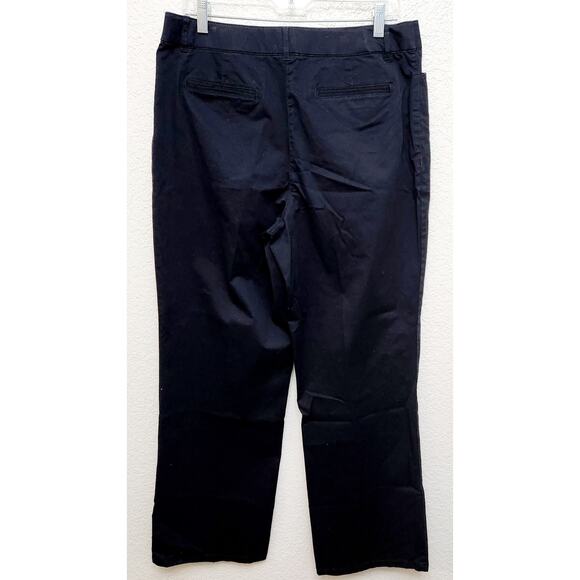 Croft & Barrow Black Flat Front Slashed Pockets Pants 12 Short Lightweight Soft - Picture 3 of 5